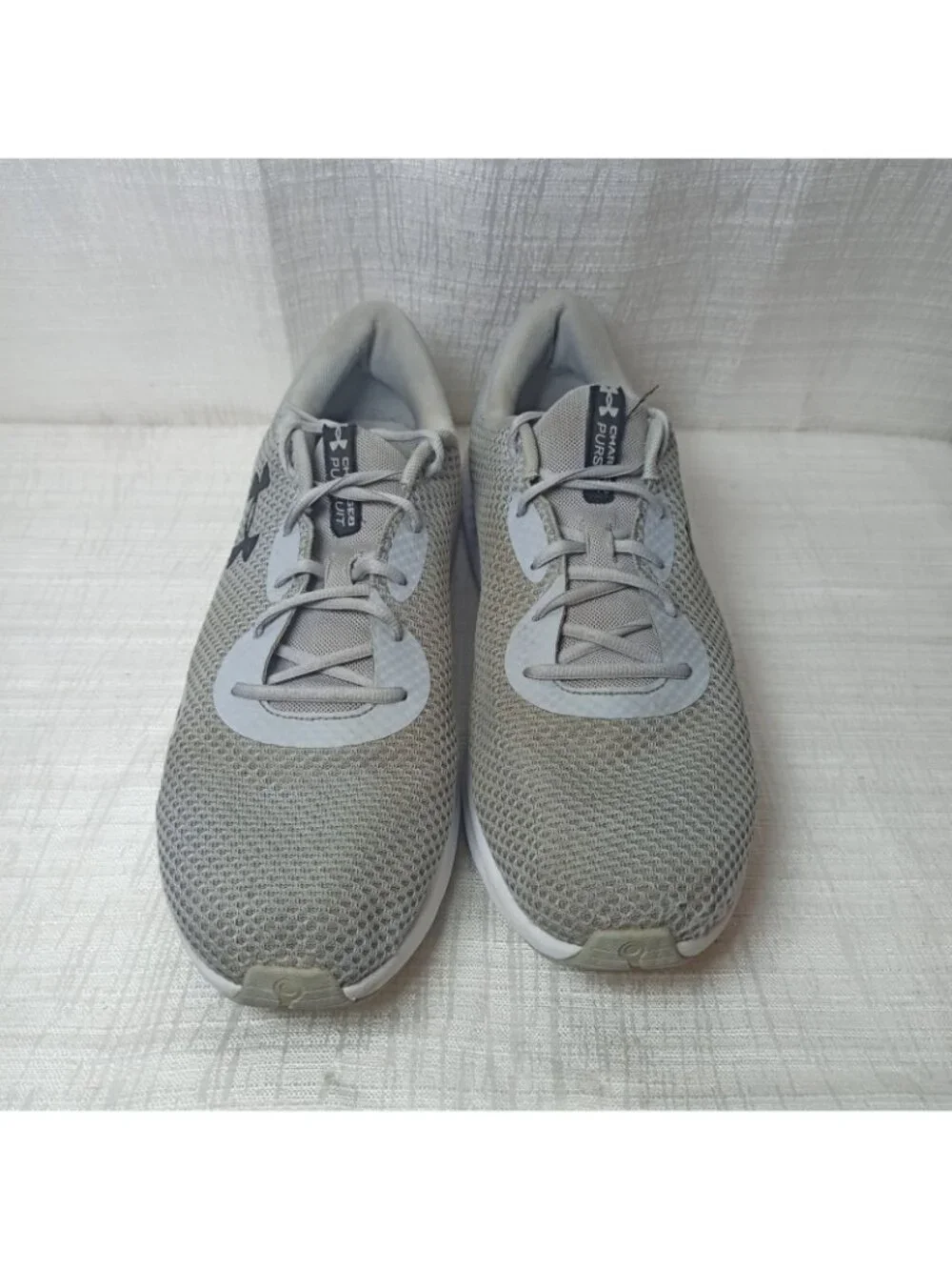 UNDER ARMOUR Charged Pursuit 2 Grey Mesh Running Shoes Mens Size 14 3024878-104
